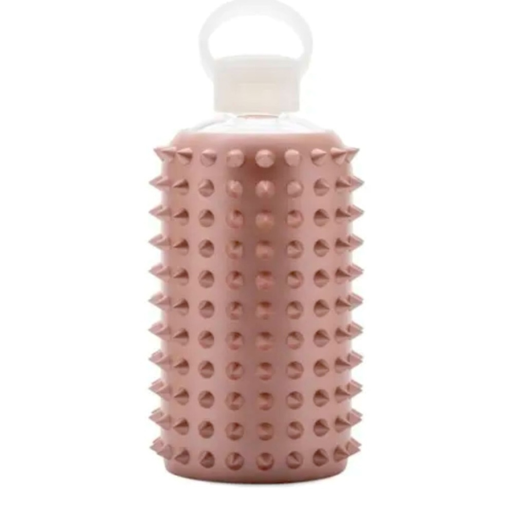 BKR Glass Water Bottle Spiked Prenup (Metallic Rose Gold) Little 16oz/500ml